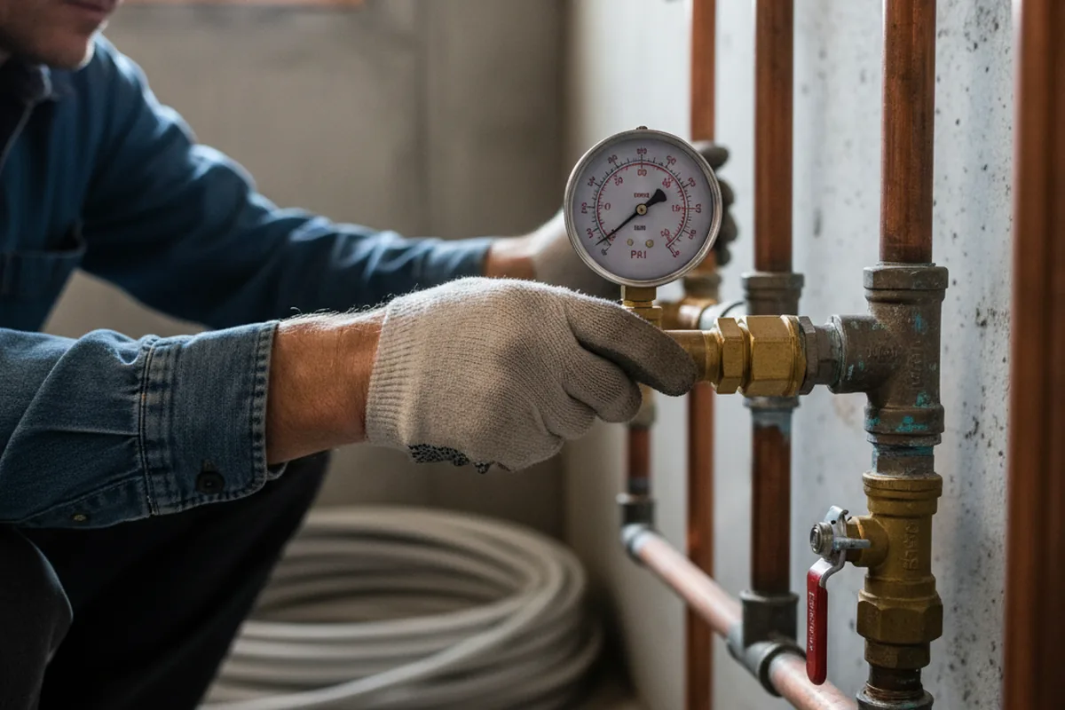 Pressure testing a repaired line during Water Line Repair in Yoakum